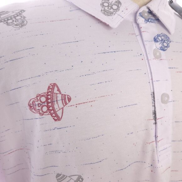 Travis Mathew Mexicali No Logo Skuls Short Sleeve Polo Shirt Mens 3XL - Picture 6 of 12